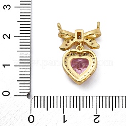 Brass Micro Pave Cubic Zirconia Pendants&nbsp;KK-V009-24G