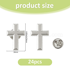 Cross Alloy Pin Brooches&nbsp;AJEW-FH0006-07A-P