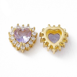 Rack Plating Brass Micro Pave Cubic Zirconia Beads&nbsp;KK-C007-12G