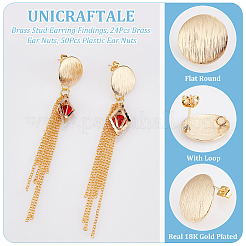 24Pcs Brass Ear Stud Findings&nbsp;KK-UN0002-83