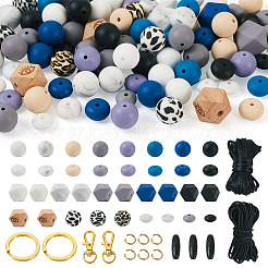 DIY Beaded Keychain Bracelet Making Kit&nbsp;DIY-TA0004-23