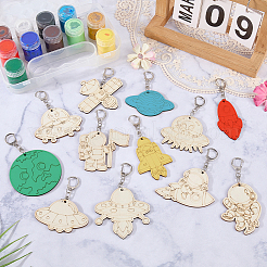 36Pcs Wooden Pendant Decorations&nbsp;AJEW-CN0007-02C