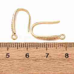 Brass Micro Pave Cubic Zirconia Earring Hooks&nbsp;KK-CBA8EB2-11G