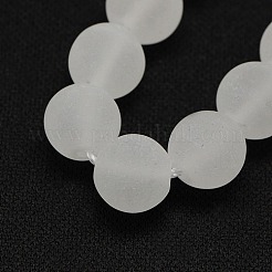 Frosted Natural Gemstone Quartz Crystal Round Beads Strands&nbsp;G-L093-6mm-04