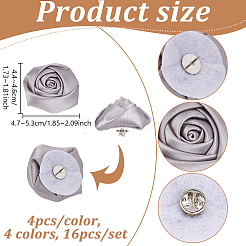 16Pcs 4 Colors Rose Cloth Brooch&nbsp;JEWB-GA0001-45