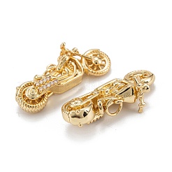 Brass Micro Pave Clear Cubic Zirconia Pendants&nbsp;ZIRC-P086-29G