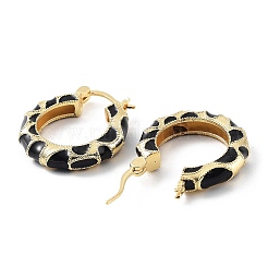 Ring Rack Plating Brass Enamel Hoop Earrings for Women&nbsp;KK-Z038-10G