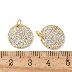Brass Micro Pave Clear Cubic Zirconia Pendants&nbsp;KK-Q031-17G
