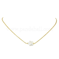 Natural Baroque Keshi Pearl Pendant 304 Stainless Steel Cable Chain Necklaces for Women&nbsp;NJEW-JN06225