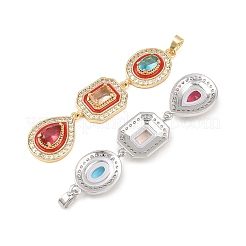 Brass Micro Pave Cubic Zirconia Big Pendants&nbsp;KK-K412-02