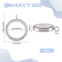 4Pcs Stainless Steel Locket Pendants&nbsp;STAS-FG0001-10