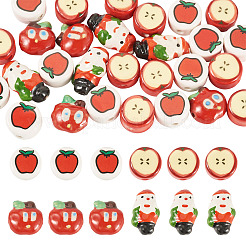 28Pcs 4 Styles Christmas Theme Handmade Porcelain Beads&nbsp;PORC-TA0001-38