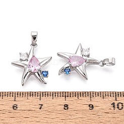 Brass Pave Cubic Zirconia Pendants&nbsp;KK-T080-77P