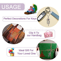 20Pcs 10 Style Natural Chip Gemstone Keychain&nbsp;KEYC-KS0001-05