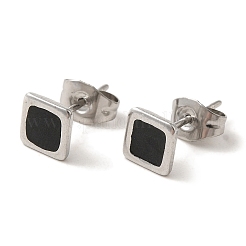 304 Stainless Steel Square Stud Earrings&nbsp;EJEW-C114-06P-01
