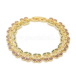 Brass Micro Pave Cubic Zirconia Link Bracelets for Women&nbsp;BJEW-Z126-05G-02