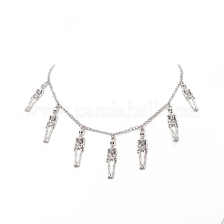 Tibetan Style Alloy Skeleton Pendant Necklace&nbsp;NJEW-JN04232
