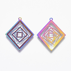 Ion Plating(IP) 304 Stainless Steel Filigree Pendants&nbsp;STAS-T057-04