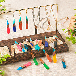 20Pcs 10 Styles Resin & Walnut Wood Big Pendants&nbsp;BT-TAC0013-02