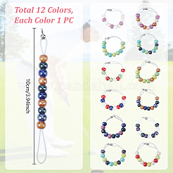12Pcs Elastic Cords and Porcelain Golf Beads Count Stroke Score Counter&nbsp;BJEW-DR00003