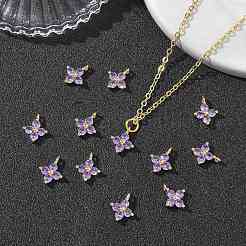 SHEGRACE Brass Cubic Zirconia Charms&nbsp;XGRQ4H136-680G-B