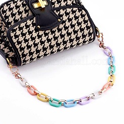 Spray Painted Acrylic and CCB Plastic Link Chains Bag Handles&nbsp;AJEW-BA00072