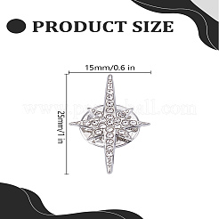 1Pc Star Alloy Rhinestone Lapel Pins&nbsp;JEWB-LP0004-17