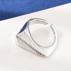 Brass Micro Pave Cubic Zirconia Adjustable Cuff Rings&nbsp;RJEW-C140-01P