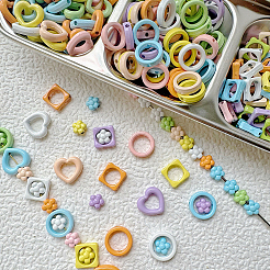 32Pcs 8 Colors Baking Paint Alloy Bead Frame&nbsp;FIND-SP0004-50C