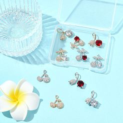 10Pcs 10 Styles Brass Micro Pave Cubic Zirconia Pendants&nbsp;KK-FS0001-80