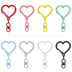 48Pcs 8 Colors Spray Painted Zinc Alloy Spring Gate Rings&nbsp;FIND-SP0004-03