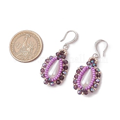 Acrylic Imitation Pearl & Seed Glass Dangle Earrings&nbsp;EJEW-MZ00390