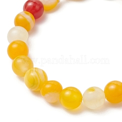 Natural Striped Agate Round Beaded Bracelets&nbsp;BJEW-JB11924-02