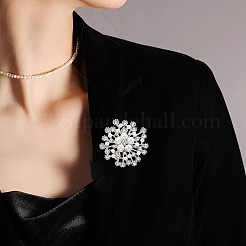 Flower Alloy Rhinestone Brooches for Women&nbsp;DJ-PW-WGD2C4F-01