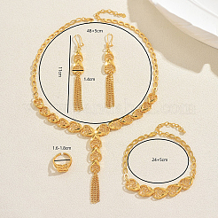 Vintage Alloy Hollow Geometric Tassel Bracelets & Earrings & Necklaces & Rings Sets for Women&nbsp;EH2785