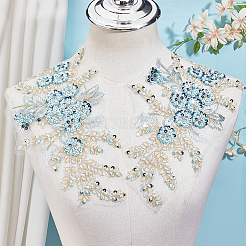 3D Flower Polyester Embroidery Sew on Appliques&nbsp;DIY-WH20010-35B-04