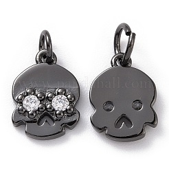 Brass Micro Pave Cubic Zirconia Charms&nbsp;ZIRC-F083-012B-RS