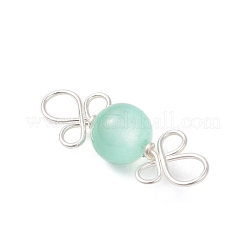 Dyed Natural Selenite Round Links Connector Charms&nbsp;PALLOY-TA00298-02