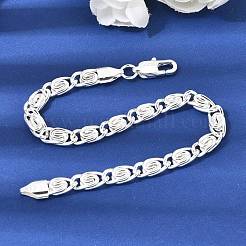 304 Stainless Steel Swirl  Link Bracelets for Women&nbsp;BJEW-K240-11S