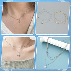 DIY Flat Oval Brass Coated Iron Cable Chains Making Necklaces/Bracelets Kits&nbsp;DIY-ME0001-43