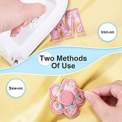 2 Sets Polyester Embroider Self-adhesion Thread Iron on/Sew On Patches&nbsp;PATC-TA0001-54B