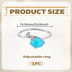 1Pc Alloy Glass Open Ring with European and American Fashion Personality&nbsp;RJEW-LP0008-22