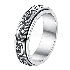 Rotatable 201 Stainless Steel Finger Rings&nbsp;PW-WGFD7F6-02