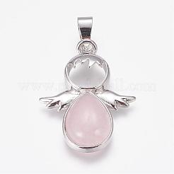 Natural Rose Quartz Pendants&nbsp;G-G651-A10