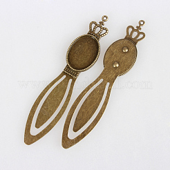 Antique Bronze Iron Bookmark Cabochon Settings&nbsp;X-PALLOY-N0084-14AB-NF