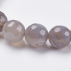 Natural Striped Agate/Banded Agate Beads Strands&nbsp;G-P364-06-10mm