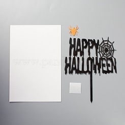 Acrylic Spider & Halloween Word Cake Insert Card Decoration&nbsp;DIY-H109-04