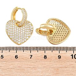 Brass Micro Pave Clear Cubic Zirconia Hoop Dangle Earrings&nbsp;EJEW-G471-30E-G