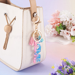 Alloy & Resin Tassel Keychains&nbsp;AJEW-TADJ0001-18B