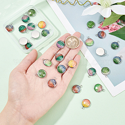 28Pcs 7 Colors Printed Opaque Resin Pendants&nbsp;RESI-AR0001-20